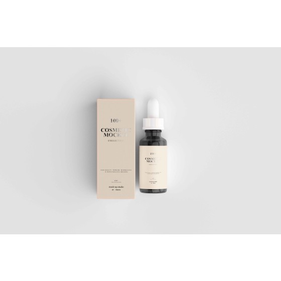 Skincare Cosmetics Makeup Essence Essential Oil Bottle Outer Packaging PSD Mockup